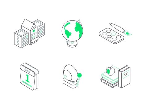 School isometric icons by Boyko on Dribbble Line Illustrations, Geometry Lessons, Building Icon, School Cartoon, Isometric Design, Isometric Illustration, Character Collection, Business Illustration, Line Illustration