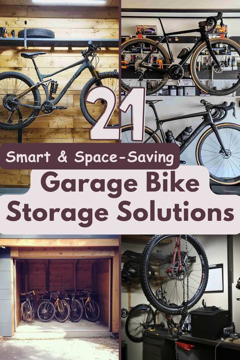 Want to organize your garage and keep bikes out of the way? Discover these space-saving bike storage ideas that make it easy to store and access your bikes. Great for any garage size! #GarageOrganization #BikeStorage #SpaceSaving #GarageHacks #HomeOrganization Small Garage Bike Storage, How To Store Bikes In Garage, Diy Bicycle Storage, Bike Organization In Garage, Bicycle Storage Ideas, Garage Bike Storage Ideas, Bike Storage Cabinet, Bike Room Design, Pvc Bike Racks