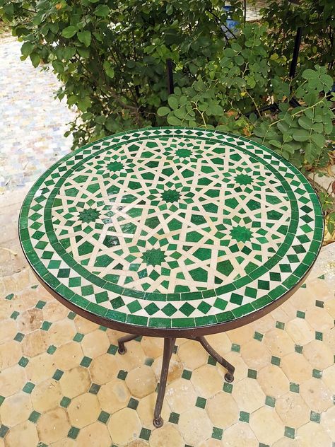 Rattan Furniture Decor, Table Mosaic, Mosaic Tables, Clay Dough, Dinning Tables, Handmade Coffee Table, Moroccan Table, Tile Table, Dining Table In Living Room