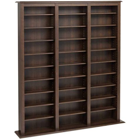 Cozy Home Library Ideas, Dvd Storage Cabinet, Dvd Storage Ideas, Cd Racks, Bookshelves Ideas, Cd Shelves, Home Library Ideas, Dvd Shelves, Media Storage Cabinet