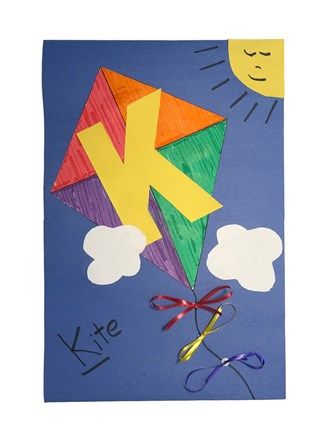 Letter K Kite Craft | All Kids Network Kite Craft For Kids, Letter K Kite, Kids Crafts Letters, Letter K Preschool, Kites Preschool, Letter K Crafts, Kite Craft, Preschool Language Arts, Preschool Letter Crafts