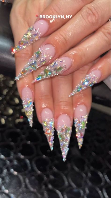 Stilleto Nails Designs, Hard Nails, Drip Nails, Nails Design With Rhinestones, Colored Acrylic Nails, Her Nails, Short Square Acrylic Nails, Exotic Nails, Acrylic Nails Coffin Pink