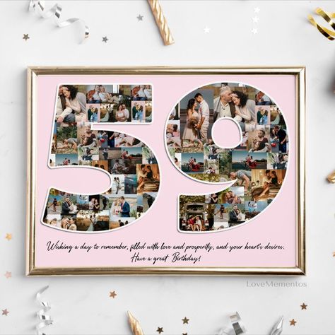 59 years old gift photo collage 59th Birthday Ideas, Birthday Ideas For Men, 59th Birthday, 59 Birthday, Her And Him, A Day To Remember, Birthday Dinners, Birthday Gift For Her, Man Birthday