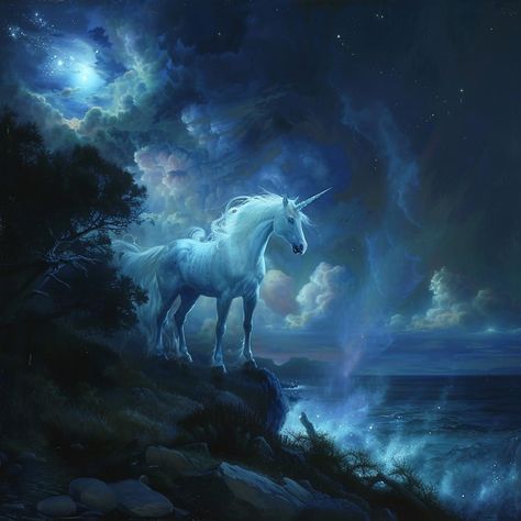 Unicorn Wallpaper Aesthetic Dark, Unicorn Aesthetic Dark, Purple Unicorn Aesthetic, The Last Unicorn Forest, The Last Unicorn Scenery, Unicorn Forest Wallpaper, Unicorn Poster, Unicorn Artwork, Magic Castle