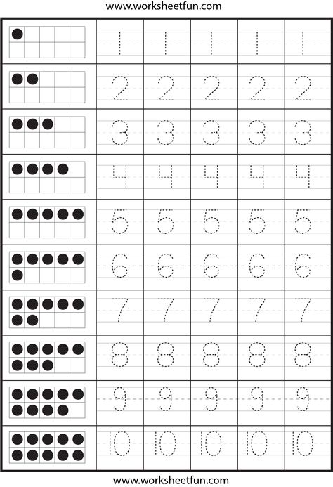 Number Tracing Worksheets Sequencing Kindergarten, Prek Math, Number Tracing, Numbers Preschool, Math Numbers, Free Printable Worksheets, Tracing Worksheets, Learning Numbers, Writing Numbers