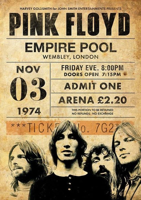 Pink Floyd Concert Poster, Retro Pub, Pink Floyd Concert, Pink Floyd Live, Pink Floyd Poster, Pink Floyd Art, Music Concert Posters, Vintage Concert Posters, Rock Band Posters