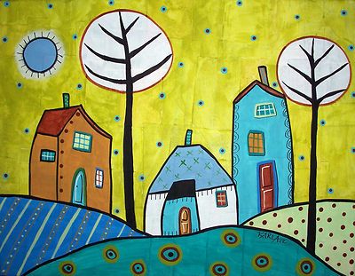 Karla Gerard, Whimsical Art Paintings, Mixed Media Acrylic, Art Drawings For Kids, Naive Art, Folk Art Painting, Dots Art, Whimsical Art, Kids Art Projects