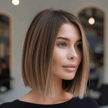 Brown Balayage Bob, Bob Haircut Medium Length, Brown Bob Hair, One Length Hair, Beige Highlights, Hairstyles 2024, Caramel Hair, Blonde Hair With Highlights, Short Hair Updo