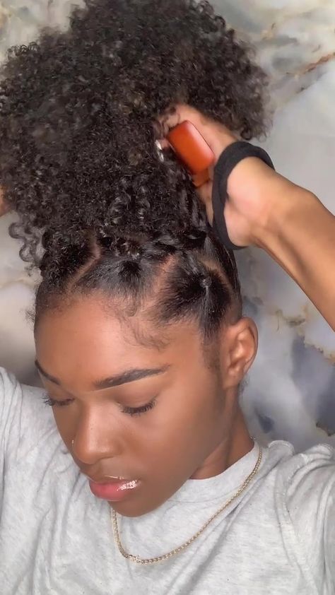 Teen Natural Hairstyles Black, Natural Hair Styles For Work, Cute Natural Hairstyles For Black Teens, Hairstyles For Black Girls Natural Hair, Cute 4c Hairstyles, Trendy Natural Hairstyles, Basic Hairstyles, Bridal Hair Inspiration, Braided Bun Hairstyles