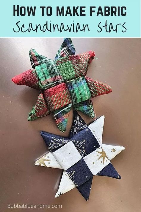 Scandi Paper Stars Diy, Patchwork Xmas Decorations, Scandinavian Folded Fabric Stars, Fabric Scandinavian Star, Christmas Fabric Stars, Scandinavian Fabric Stars, Scandinavian Christmas Star, Patchwork Christmas Decorations, Scandinavian Stars Tutorial