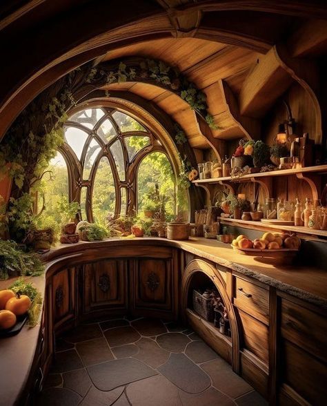 Hobbit House Aesthetic, Hobbit Hole Interior, Hobbit Aesthetic Home, Witchy Store, Hole Aesthetic, Hobbit House Interior, Hobbit Aesthetic, Fantasy Room, Fantasy Houses