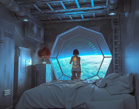 Darius Puia BakaArts Spaceship Room, Futuristic Spaceship, Cyberpunk Concept Art, New Live Wallpaper, Whatsapp Wallpapers Hd, The Empire Strikes Back, Futuristic Art, Bedroom Colors, Live Wallpapers