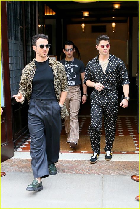 Jonas Brothers Step Out in Stylish Prints for a Day in NYC Kevin Jonas, Day In Nyc, The Jonas Brothers, New Netflix Movies, Manuel Miranda, New Netflix, Joe Jonas, Lin Manuel Miranda, Lin Manuel