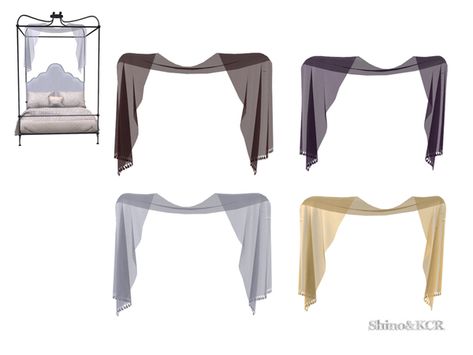 Sims 4 Canopy Bed, Ts4 Canopy Bed, Sims 4 Cc Beaded Curtain, Sims Canopy Bed, Sims 4 Bed With Curtains, Sims 4 Beds, Sims Stories, Canopy Curtains, Sheer Drapes