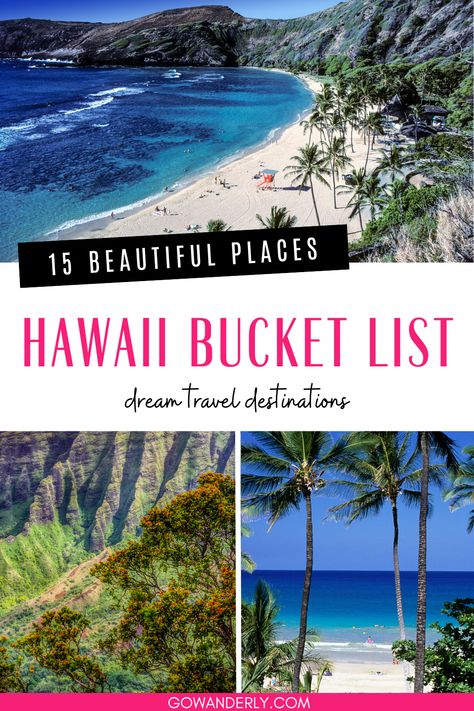 15 beautiful places to visit in Hawaii, perfect for your travel itinerary and island vacation. Cheap Hawaii Vacation, Hawaii Itinerary 10 Days, Hawaii In March, Places To Visit In Hawaii, Hawaii Bucket List, Hawaii Vacation Tips, Vacation In Hawaii, Hawaii Itinerary, Most Beautiful Places To Visit