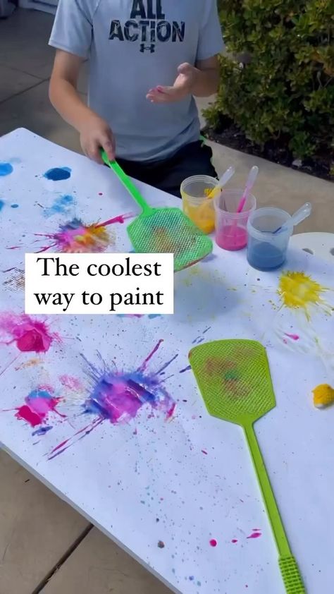 Outdoor Art Activities, Splat Painting, Kindy Art, Meri Cherry, Paint Splats, Imagination Station, Sensory Art, Class Theme, Start Painting