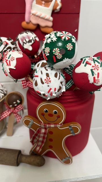 Kristin Kay DIY on Instagram: "The cutest $2 faux cake pops. Follow Kristin Kay on YouTube for full tutorial and many fun and cute crafts. #hobbylobby #dollartree #dollartreechristmas #christmascrafts #christmasdiy #christmasdiydecor #diydecor #diychristmasdecor #dollartreefinds #hobbylobbyfinds #hobbylobbycrafts #craftersofinstagram #craftersofig #youtubechannel #crafting" Kristin Kay Crafts, Faux Cake Pops, Hobby Lobby Crafts, Faux Cake, Dollar Tree Finds, Dollar Tree Christmas, Christmas Stuff, Cute Crafts, Cake Pops