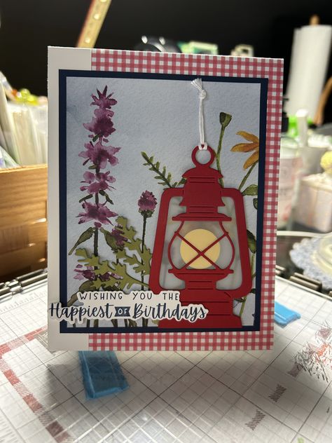 Su Lighting The Way Cards, Stampin Up Lighting The Way Cards, Lighting The Way Stampin Up Cards, Lighting The Way Cards, Stampin Up Lighting The Way, Lantern Cards, Light Up Cards, Outdoor Card, Greatest Journey