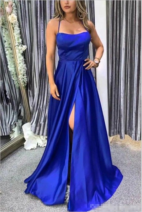 Blue Satin Prom Dress, Satin Prom Dress Long, Satin Long Prom Dress, Simple Prom Dress Long, Winter Formal Dresses, 2024 Prom, Professional Dress, Satin Evening Dresses, Satin Bridesmaid Dresses