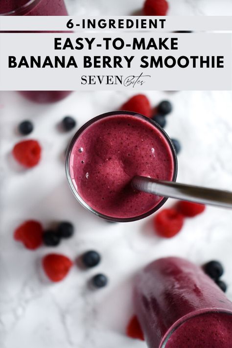 Easy Banana Berry Smoothie Recipe! Full of nutrients. This can be a great breakfast or snack. #Breakfastsmoothie #BananaBerrySmoothie #FruitSmoothie #Foodphotography #SmoothieRecipe #HealthySmoothie Berry Medley Smoothie, Smoothie Banana, Banana Frozen, Berry Smoothie Recipe, Frozen Berries, Berry Smoothie, Breakfast Smoothie, Smoothie Recipe, Trader Joe's