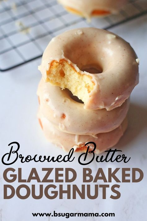 Baked Doughnut Recipes, Baking Recipes For Kids, Butter Glaze, Baked Doughnuts, Baked Donut Recipes, Glazed Doughnuts, Amazing Desserts, Sweet Ideas, Baking Recipes Cookies