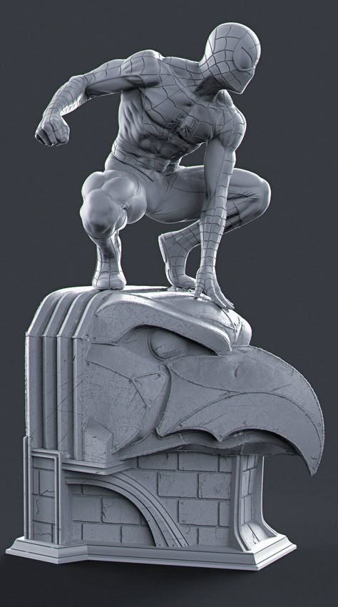 ArtStation - Spiderman Fan Art 1/4 Museum Pose, Fabiano Carlos Coelho Museum Pose, Spiderman Poses, Arte Viking, Marvel Statues, Character Statue, 3d Figures, Human Anatomy Art, 캐릭터 드로잉, Character Poses