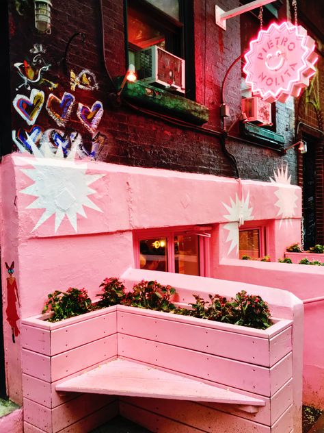 Pietro Nolita is Pink As F%$k | New York City Pink New York Aesthetic, Nolita Nyc, Pietro Nolita, Visiting New York City, Pink New York, Nyc Guide, Visiting New York, Fav Place, Visit New York City