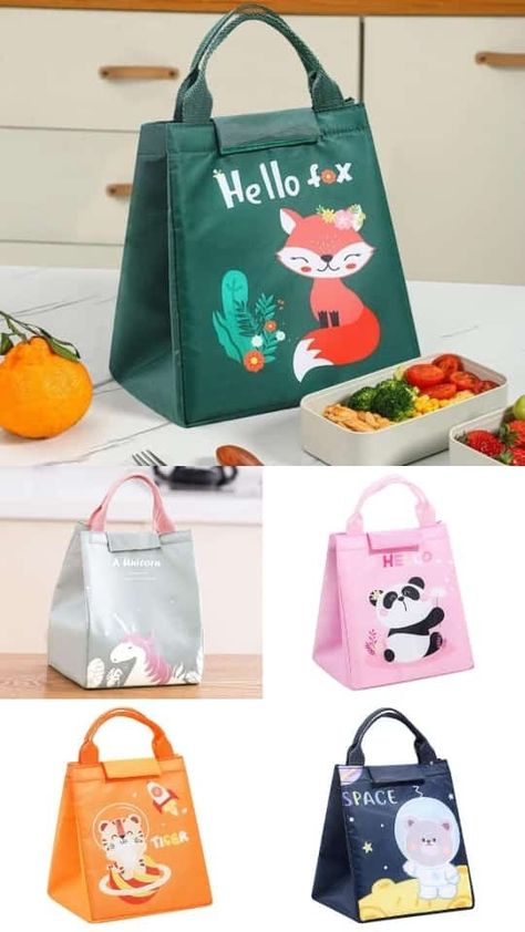 Tiffin Bags 🍛With Valcro All New Prints Latest Colours Insulated - Keeps food warm for a longer time so no need to worry about packing an early morning Tiffin Size: 8.5" × 7" × 6.5" approx For ₹90+$ Moq:2 C03 Tiffin Bag, Keep Food Warm, Fabric Flowers Diy, Latest Colour, Basket Bag, Flowers Diy, New Print, Early Morning, Kids Bags