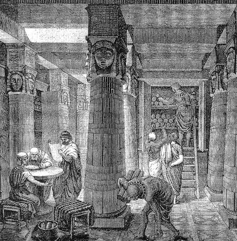 From Ancient Alexandria To Robots: The Architectural Evolution Of The Library - Architizer Journal Ancient Alexandria, Starověký Egypt, Ancient Library, Library Of Alexandria, Hellenistic Period, Empire Romain, Alexandria Egypt, Ancient Origins, Julius Caesar