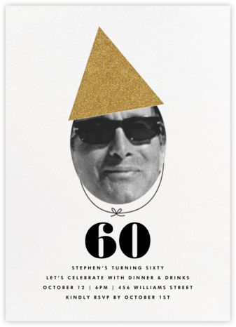 Online Birthday Invitations, Milestone Birthday Invitations, Indigo Bunting, Hat Photo, Adult Birthday Invitations, Paperless Post, 카드 디자인, Adult Birthday Party, 60th Birthday Party