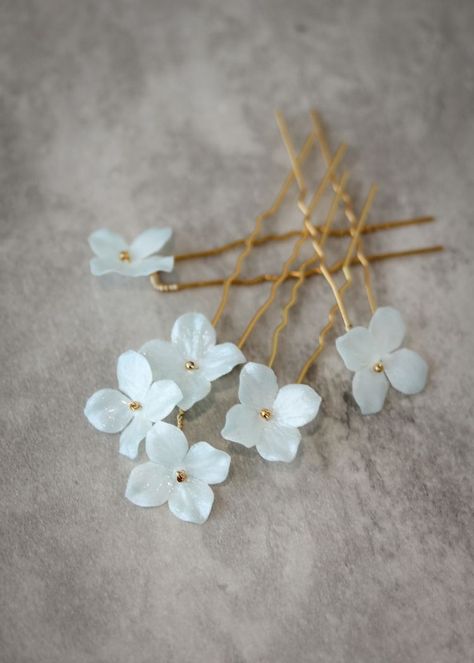 Something New - Something Blue bridal accessories 2 Something Blue For Bride, Blue Wedding Hair, Blue Bridal Earrings, Hydrangea Blue, Something Blue Bridal, Floral Hair Pins, Gift For Bride, Blue Tone, Blue Bridal