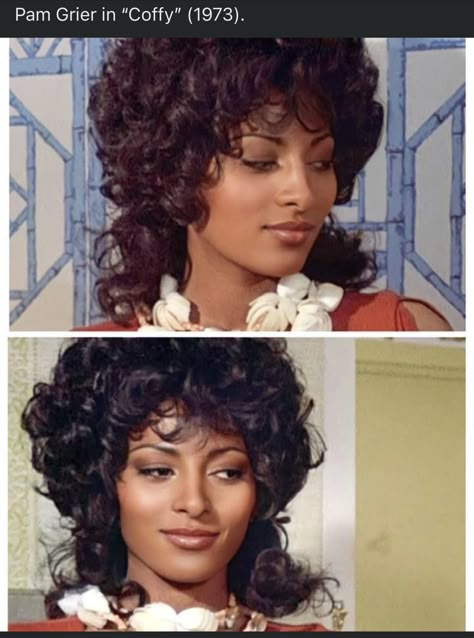 50s Black Women Hair, Pam Grier Outfits, Rossy Mendoza 70s, Black Old Hollywood Actresses, 60s Hairstyles Curly Hair, 1930s Black Hairstyles, 1970s Hairstyles Black Women, Pam Grier 70s Fashion, 60s Hair Black Women