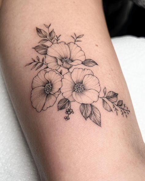 Best Flower tattoos | Page 19 - InkMatch Gallery Arizona State Flower Tattoo, Pink Daisy Tattoo, 3 Flowers Tattoo, Cherokee Rose Tattoo, Hawthorne Flower Tattoo, Best Flower Tattoos, Hawthorne Flower, Cherokee Rose, State Flowers