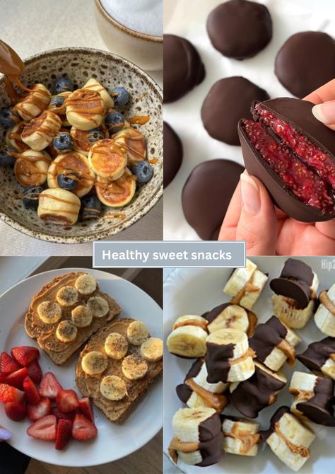 Healthy snacks for the sweet toothed girls. #sweet #healthy #snack What Are Some Healthy Snacks, Snacks To Replace Sweets, At Home Healthy Snacks, Good Healthy Snacks To Buy, Snacks To Go Healthy, Healthy Food Cravings, Snack For Studying, Healthy Simple Snacks Clean Eating, Snack Ideas For Athletes