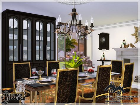 The Sims Resource - REOL - Dining Room - CC only TSR Sims 4 Cc Long Dining Table, Sims Inspiration, Sims 4 Bedroom, Long Dining Table, Dinner Room, Sims House Plans, Sims 4 Cc Furniture, Illustration Ideas, Elegant Dining Room