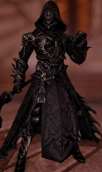 by Onyx Kokuryu from «Mateus». Check it out on Eorzea Collection! Dark King Outfit, Dark Fantasy Clothing, Rock Band Outfits, Dress Armor, Black Viking, Black Armor, King Outfit, Warrior Outfit, Eorzea Collection