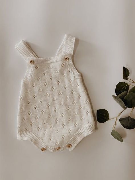 Knitted Baby Romper, Baby Wishlist, Stylish Kids Outfits, Knit Romper, Baby Closet, Baby Boutique Clothing, Baby Inspiration, Family Shoot, Knitted Baby Clothes