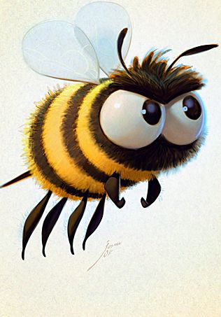 Bee Artwork, Bee Drawing, Bee Pictures, Bee Illustration, Cartoon Bee, Bee Inspired, Bee Tattoo, Art Folder, Bee Crafts