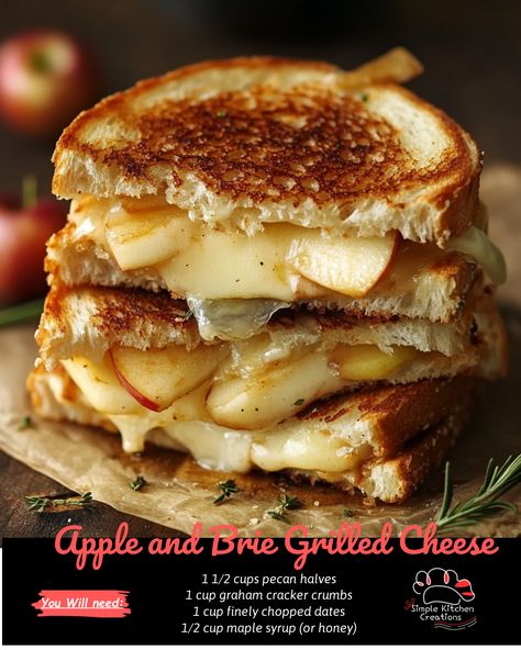 Indulge in the delicious combination of sweet apples and creamy Brie cheese with this mouth-watering Apple and Brie Grilled Cheese recipe. Perfect for a cozy fall lunch or dinner, this grilled cheese is a grown-up twist on a classic favorite. #grilledcheese #apple #brie #recipeinspiration #comfortfood Grilled Cheese Apple, Grilled Cheese With Apple Slices, Brie Grilled Cheese Sandwich, Pumpkin And Feta Salad, Grilled Apples, Apple And Brie, Apple Grilled Cheese, Sausage Stuffed Acorn Squash, Brie Grilled Cheese