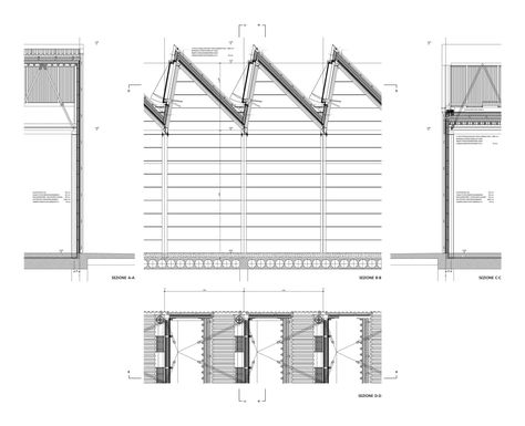 Durisch + Nolli, David Willen, Walter Mair, Daniela Droz & Tonatiuh Ambrosetti · Centro di Formazione Professionale SSIC Skylight Architecture, Sawtooth Roof, Construction Details Architecture, Green Building Design, Skylight Design, Museum Exhibition Design, Factory Architecture, Renovation Architecture, Pool Shapes