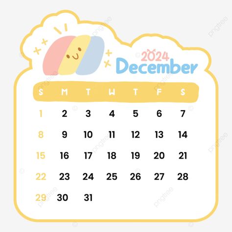 Calender Designs Unique, Preschool Monthly Calendar, Calender 2024 Designs, Booklet Cover, Calendar Png, Calendar December, Preschool Colors, December Calendar, Cute Calendar