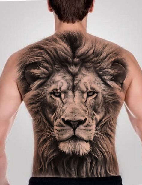 Bushido Tattoo, Crown Tattoo Men, Lion Back Tattoo, Full Chest Tattoos, Tiger Tattoo Sleeve, Lion King Tattoo, Animal Sleeve Tattoo, Mens Lion Tattoo, Forearm Band Tattoos