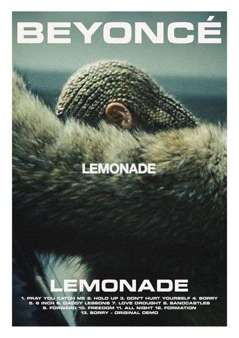 Beyonce Wall Art, Poster Design Music, Beyonce Album, Beyonce Lemonade, Album Wall, Album Posters, Music Poster Ideas, Music Poster Design, Poster Music