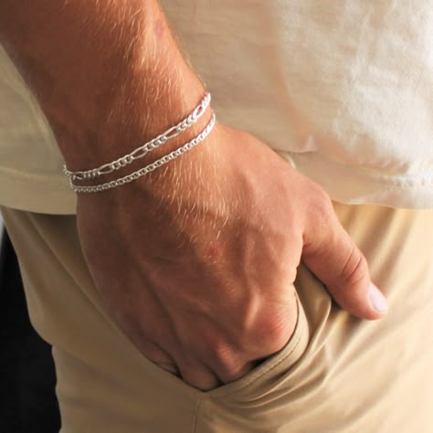 Mens Simple Jewelry, Mens Silver Chain Bracelet, Sliver Braslate Men, Sterling Silver Bracelets For Men, Men Jewelry Silver, Simple Mens Jewelry, Men’s Silver Bracelet, Men’s Bracelet, Men’s Jewelry