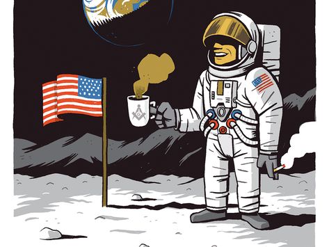 Fake Moon Landing by Nikola Korac on Dribbble Fake Moon Landing, Moon Landing Wallpaper, Moon Landing Art, First Moon Landing, Astronaut Sitting On Moon, 1969 Moon Landing, Moon Landing, Action Poses, Critical Thinking