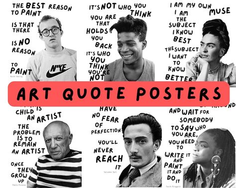 Famous Artist Quote Poster Pack 6 - Etsy Australia Famous Artist Quotes, Art Class Posters, High School Art Room, Art Classroom Posters, Art Classroom Organization, Elementary Art Classroom, Art Room Posters, Art Classroom Management, Classe D'art