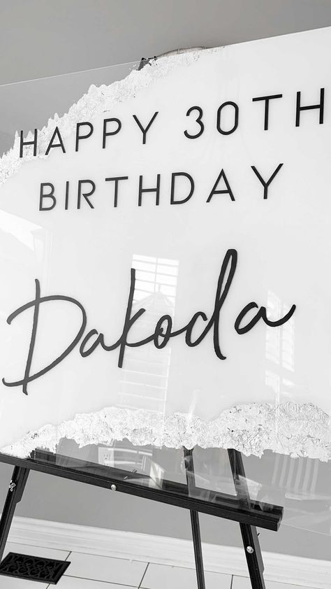 Plexiglass Birthday Sign, Acrylic Signs Diy Birthday, Happy Birthday Acrylic Sign, Acrylic Birthday Sign, Welcome Acrylic Sign, Barn Dance, Happy Birthday Signs, 30th Bday, Paint Black