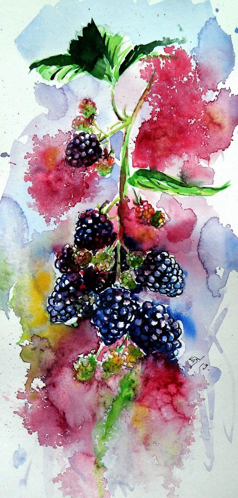 Watercolor Fruit, Art Watercolor Painting, Fruit Painting, Impressionism Painting, Impressionism Art, Artwork Images, Nature Paintings, Art Watercolor, Art Sketchbook