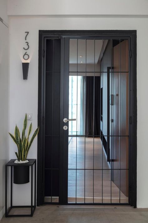 Creative Safety Door Design Ideas With Grill To Secure Your home - Engineering Discoveries Safety Door Design, Grills Design, Security Door Design, Modern Window Grill, Home Window Grill Design, Porte In Ferro, Door Design Ideas, Door And Window Design, Window Grill Design Modern