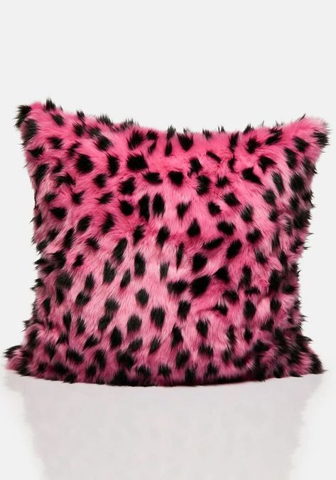 Primal Instincts, Oversized Pillow, Trashy Y2k Aesthetic, Oc Outfits, Pillow Pink, Faux Fur Pillow, Goth Home, Goth Home Decor, Fur Pillow